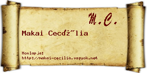 Makai Cecília névjegykártya