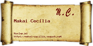 Makai Cecília névjegykártya